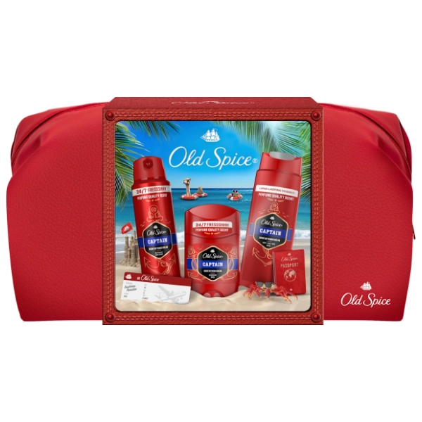 OLD SPICE set Captain (gel za tuširanje, dezodorans i stik)