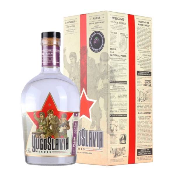 Rakija YUGOSLAVIA heroes šljiva box 0,7l