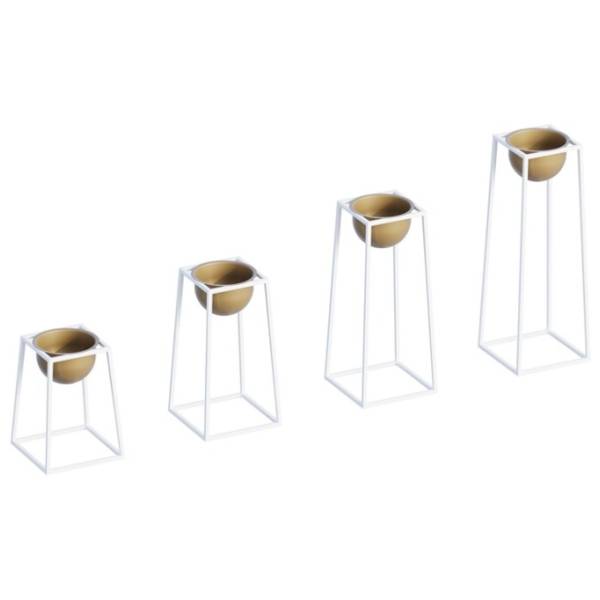 Set saksija WALLXPERT Decorative pot belo-zlatne