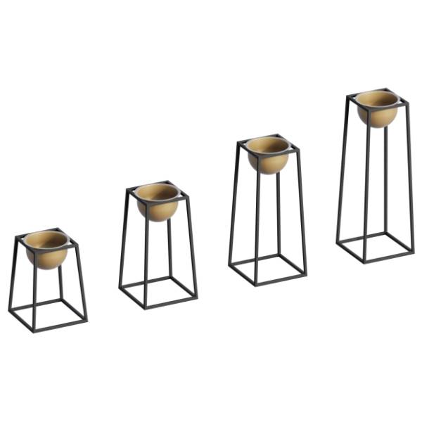 Set saksija WALLXPERT Decorative pot crno-zlatna