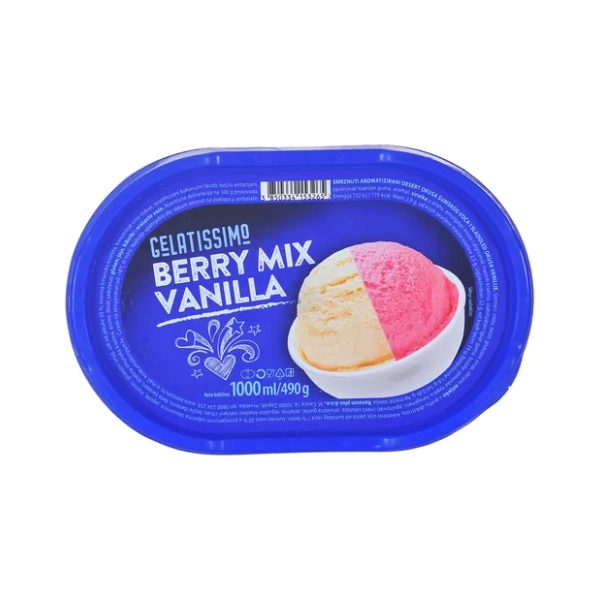 Sladoled GELATISSIMO vanila šumsko voće 1000ml
