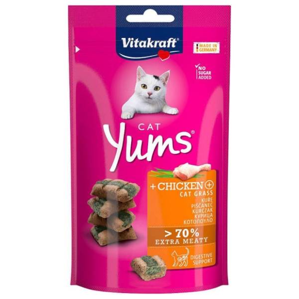 VITAKRAFT Cat yums piletina i mačija trava 60g