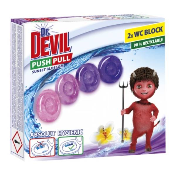 WC osveživač DR DEVIL Sunset blossom push pull gel 2x20g