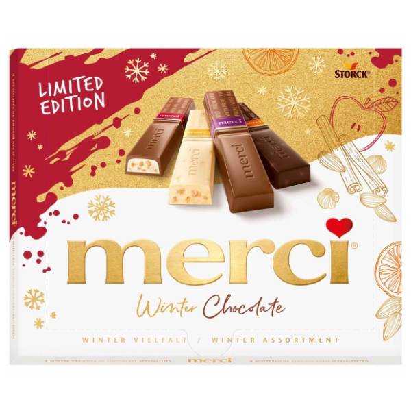 Bombonjera MERCI winter chocolate 250g