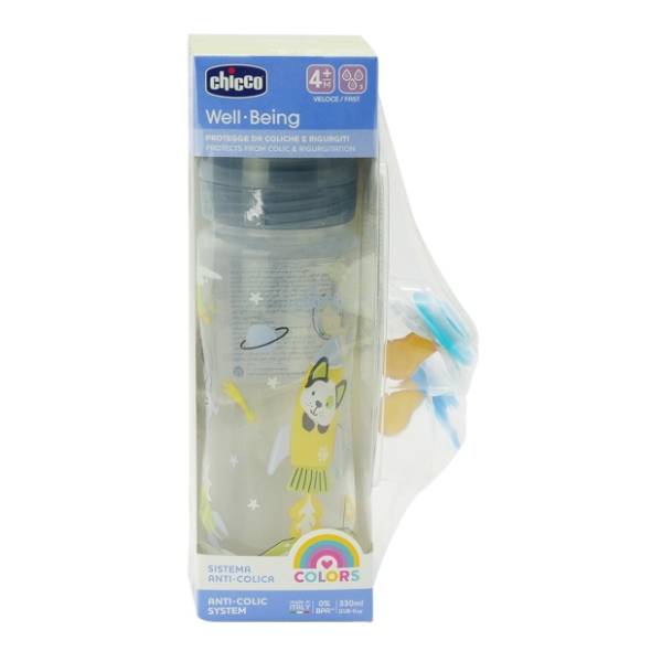 CHICCO flašica 330ml plava i PhAir laža (4m+)
