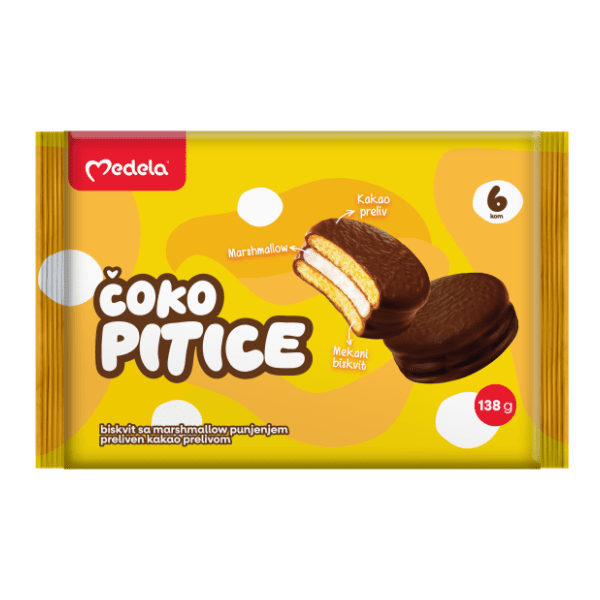 Čoko pitice MEDELA sa marshmallow filom 138g