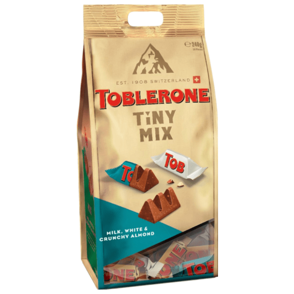 Čokoladica TOBLERONE Tiny mix milk white crunchy almond 240g