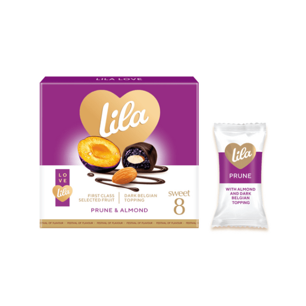 Praline LILA suva šljiva sa bademom u kakao prelivu 200g
