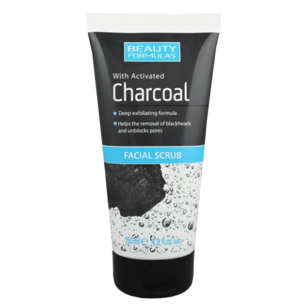 BEAUTY FORMULAS piling za lice charcoal 150ml