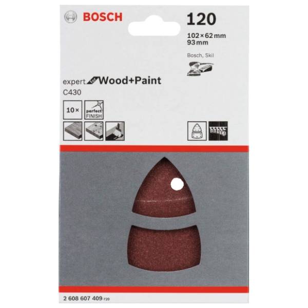 BOSCH 10-delni set brusnih listova C430 102 x 62, 93 mm 2608607409