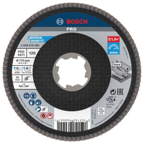 BOSCH 115 mm G120 izvijeni T29 fiberglas oSa (2608619200) brusna ploča