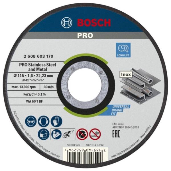 BOSCH 115x1.6 WA 60 T BF ravna (2608603170) rezna ploča