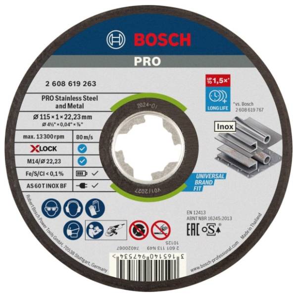 BOSCH 115x1 mm AS 60 T INOX BF oSa ravna (2608619263) rezna ploča