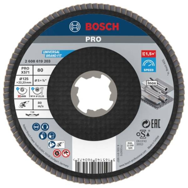 BOSCH 125 mm G80 izvijeni T29 fiberglas oSa (2608619203) brusna ploča