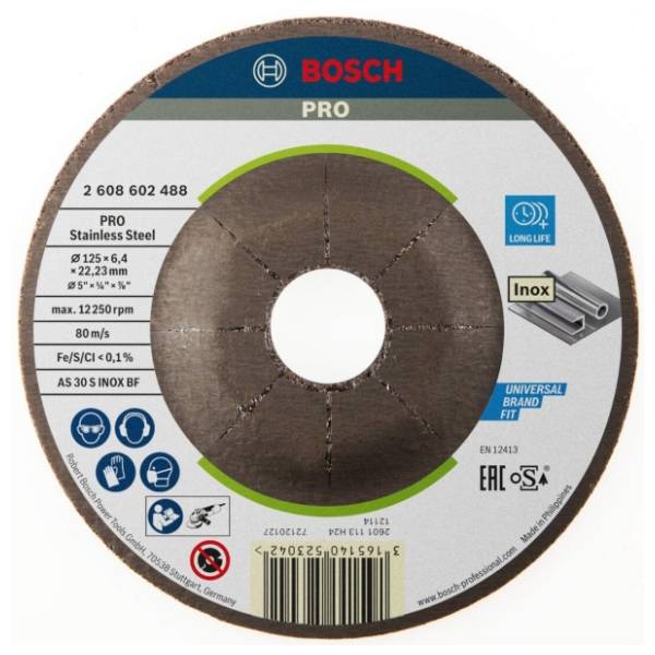 BOSCH 125x6 mm AS 30 S INOX BF oSa (2608602488) rezna ploča