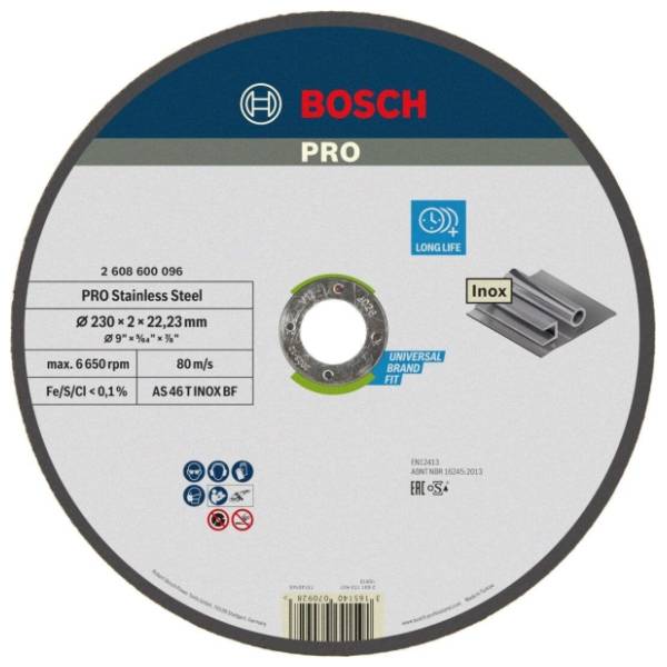 BOSCH 230x2 mm AS 46 T INOX BF oSa ravna (2608600096) rezna ploča