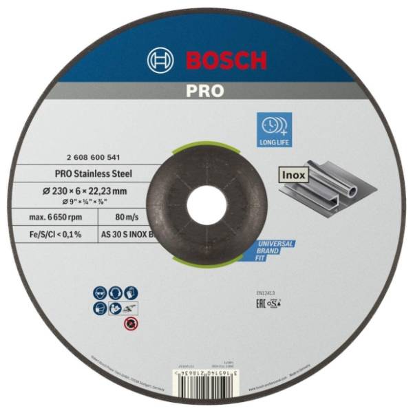 BOSCH 230x6 mm AS 30 S INOX BF oSa 2608600541 brusna ploča