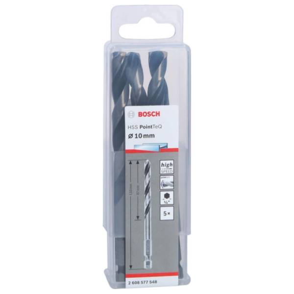BOSCH HSS spiralna burgija PointTeQ 10,0 mm 5 komada