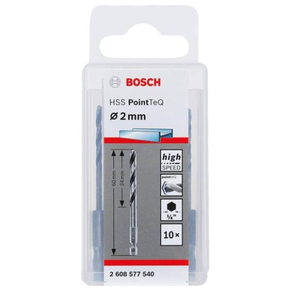 BOSCH HSS spiralna burgija PointTeQ 2,0 mm 10 komada