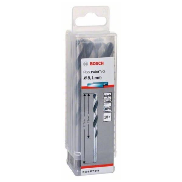 BOSCH HSS spiralna burgija PointTeQ 8,1 mm 10 komada