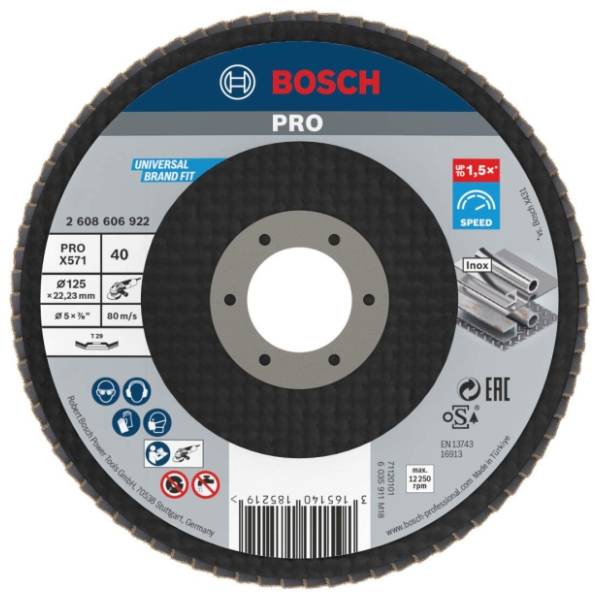 BOSCH PRO X571 flap disk 125 mm G40 2608606922 brusna ploča