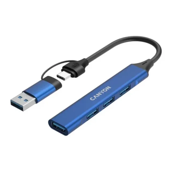 CANYON USB Hub 4-in-1 DS-02 USB-A/C Blue