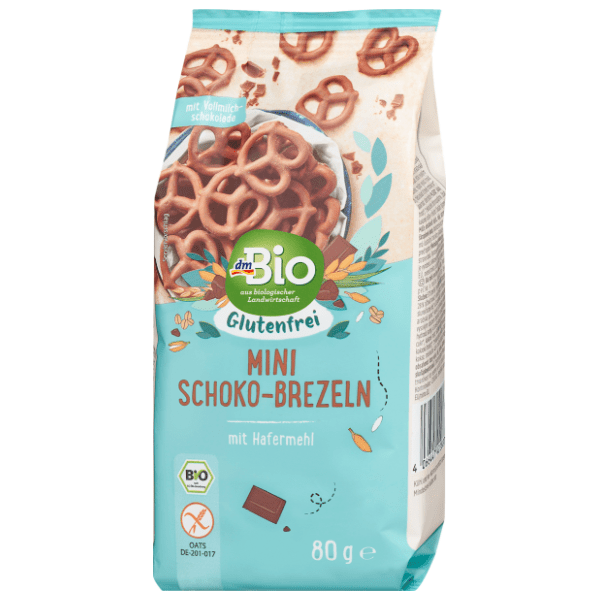 DM BIO mini čokoladne perece bez glutena 80g