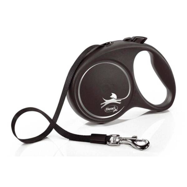 FLEXI Black design tape povodac za pse L 5m sivi