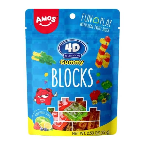 Gumene bombone AMOS 4D Gummy blocks 72g
