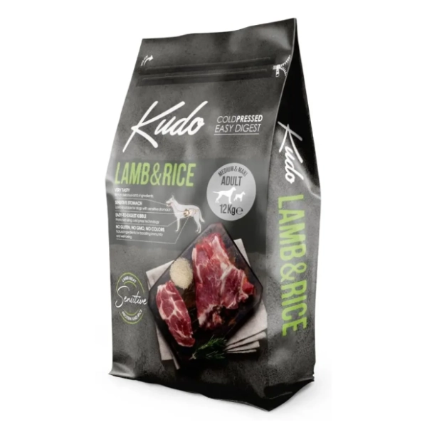 KUDO Medium&maxi adult hrana za pse jagnjetina pirinač 12kg