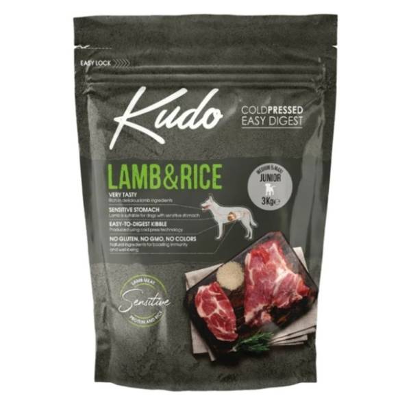 KUDO Medium&maxi junior hrana za pse jagnjetina i pirinač 3kg