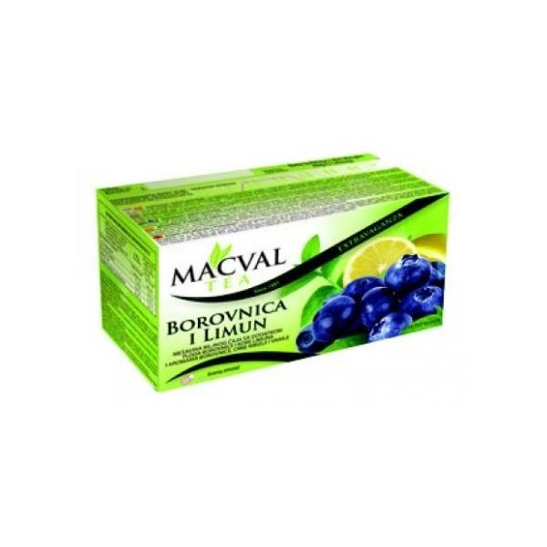 MACVAL čaj borovnica i limun 40g