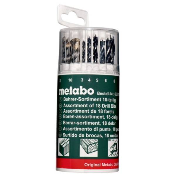 METABO 18-delni mešani set spiralnih burgija 3-10mm 627190000