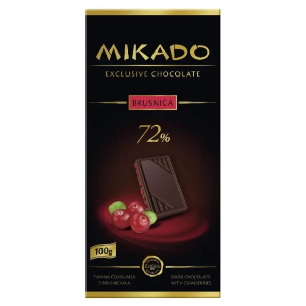 Čokolada MIKADO tamna sa brusnicama 100g