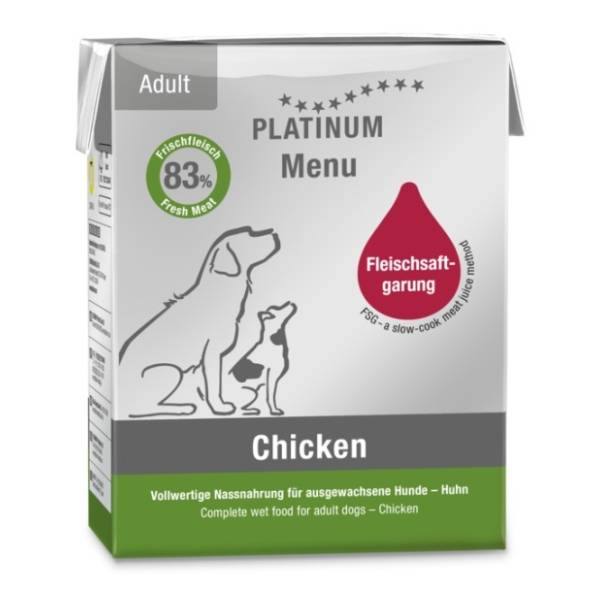 PLATINUM Dog menu hrana za pse piletina 375g