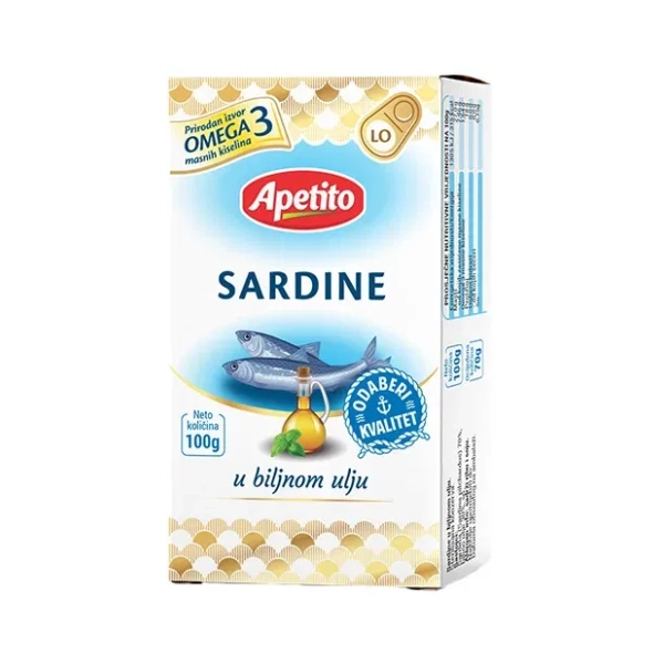 Sardina APETITO u biljnom ulju 100g