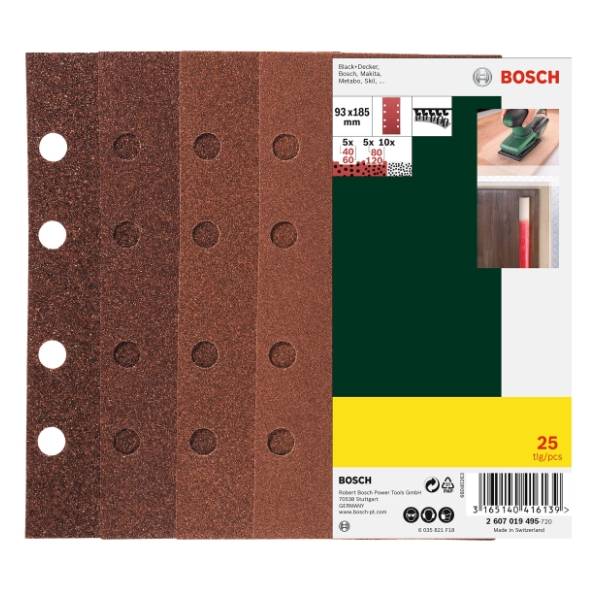 BOSCH 2607019495 set 25-delni brusnih listova za vibracionu brusilicu