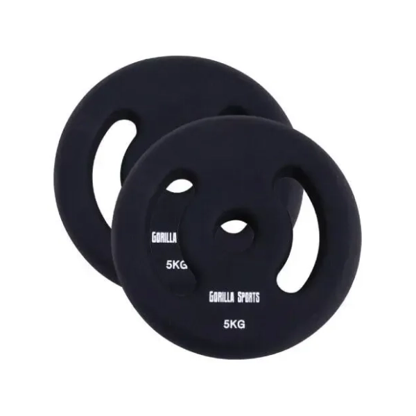 GORILLA SPORTS 2 x 5 kg set od dva gumirana tega