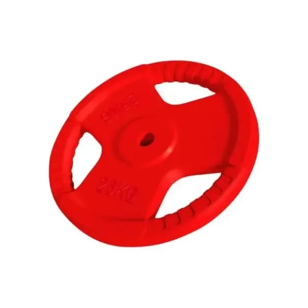 GORILLA SPORTS crveni gumirani teg 25 kg
