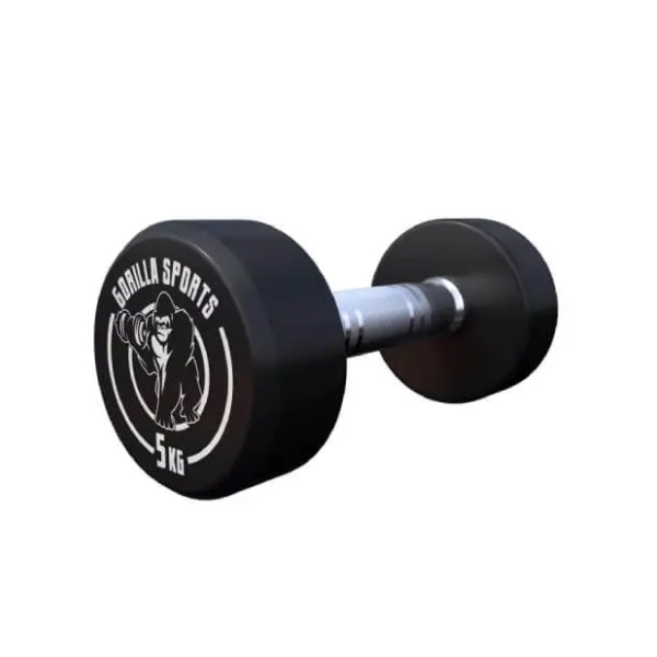 GORILLA SPORTS okrugla gumirana bučica 5 kg