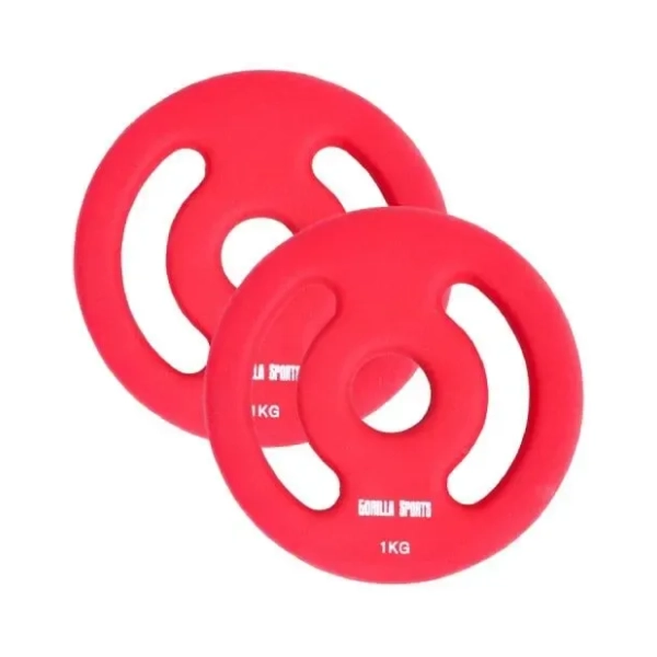 GORILLA SPORTS set od dva gumirana tega 2 x 1 kg