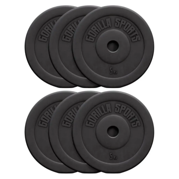 GORILLA SPORTS set tegova obloženih plastikom 30 kg