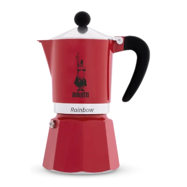 BIALETTI Moka pot lonče Rainbow Rosso 3 Cup