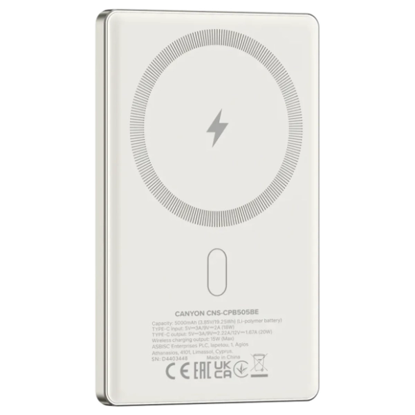 CANYON PD20W CNS-CPB505BE 10000 mAh power bank