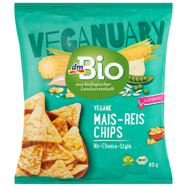 DM BIO kukuruzni i pirinčani čips sa proteinom graška 60g