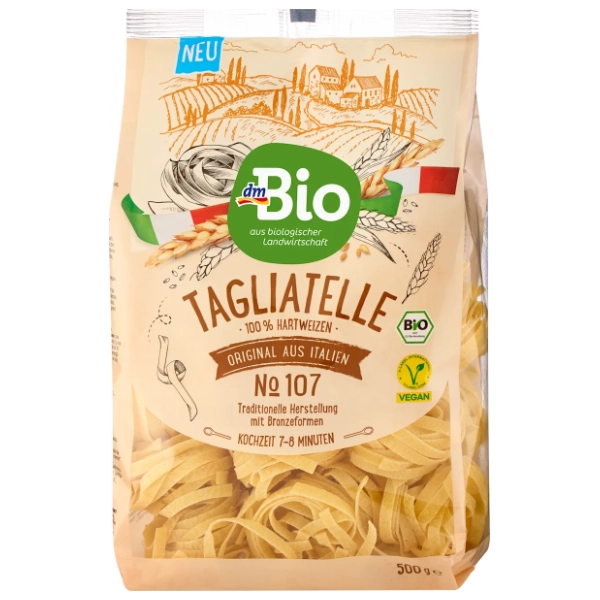 DM BIO Tagliatelle sušena durum testenina 500g