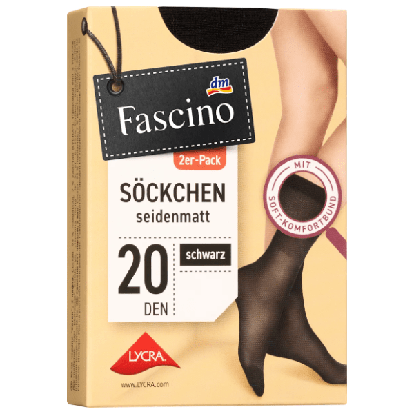FASCINO sokne svilene mat 20den crne 2 para 35-38
