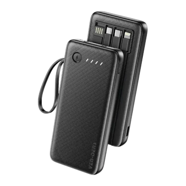 VEN DENS 10000mAh crni power bank sa kablom
