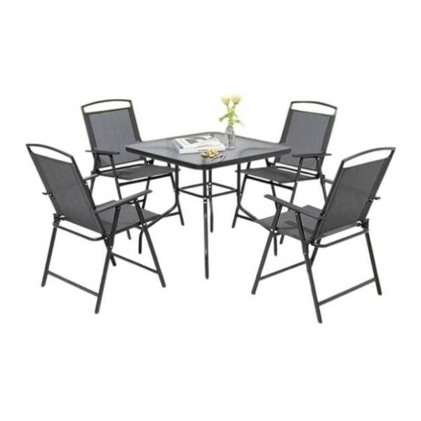 Baštenski set sto i sklopive stolice 24 SA0122C crni