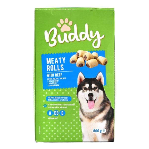 BUDDY poslastica za pse mesne rolnice 500g
